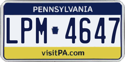 PA license plate LPM4647
