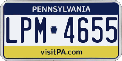 PA license plate LPM4655