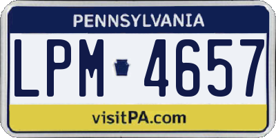 PA license plate LPM4657