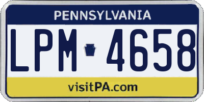 PA license plate LPM4658
