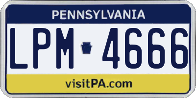 PA license plate LPM4666
