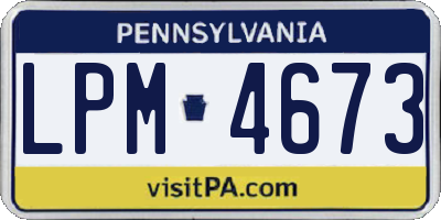 PA license plate LPM4673