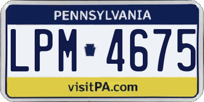 PA license plate LPM4675