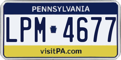 PA license plate LPM4677
