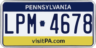 PA license plate LPM4678