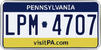 PA license plate LPM4707