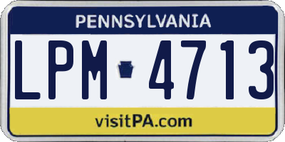 PA license plate LPM4713