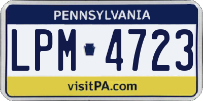 PA license plate LPM4723