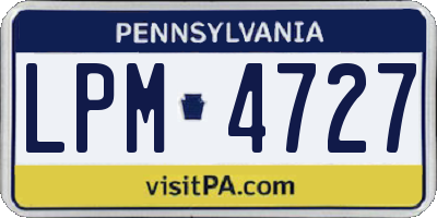 PA license plate LPM4727