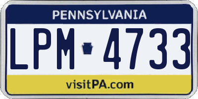 PA license plate LPM4733