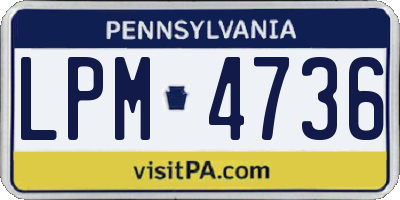 PA license plate LPM4736