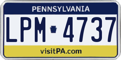 PA license plate LPM4737