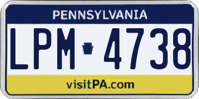 PA license plate LPM4738