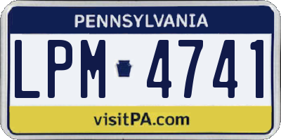 PA license plate LPM4741