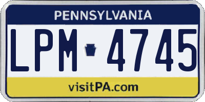 PA license plate LPM4745