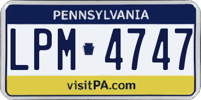 PA license plate LPM4747