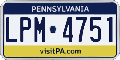 PA license plate LPM4751