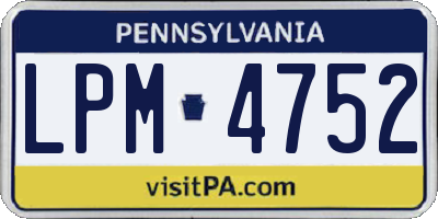 PA license plate LPM4752