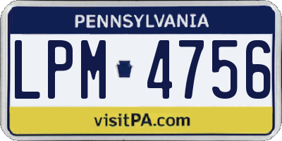 PA license plate LPM4756