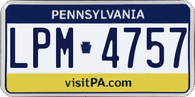 PA license plate LPM4757