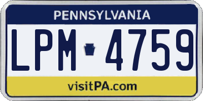 PA license plate LPM4759