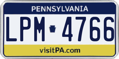 PA license plate LPM4766