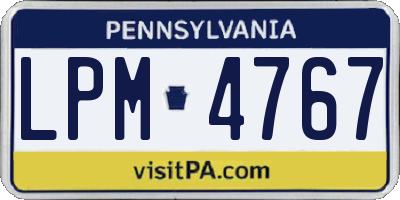 PA license plate LPM4767