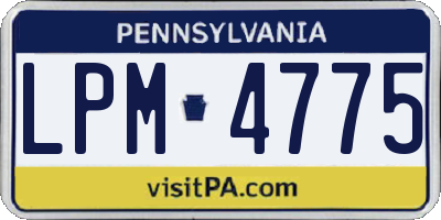 PA license plate LPM4775