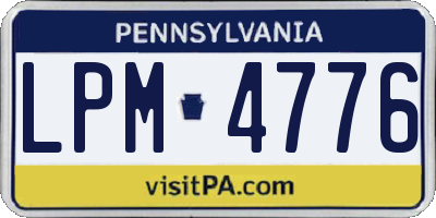 PA license plate LPM4776