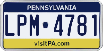 PA license plate LPM4781