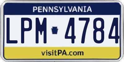 PA license plate LPM4784