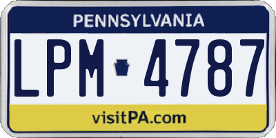 PA license plate LPM4787