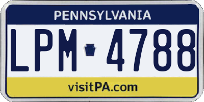 PA license plate LPM4788
