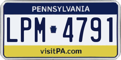 PA license plate LPM4791