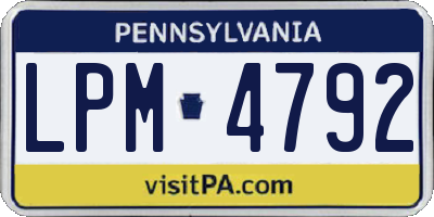 PA license plate LPM4792