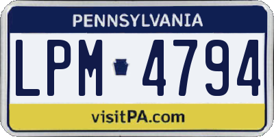 PA license plate LPM4794