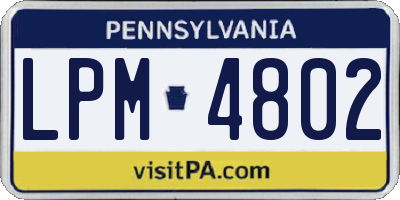 PA license plate LPM4802
