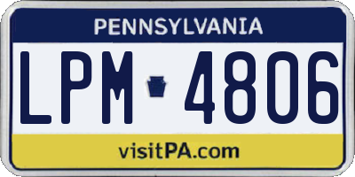 PA license plate LPM4806