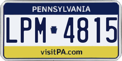 PA license plate LPM4815