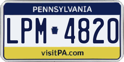 PA license plate LPM4820