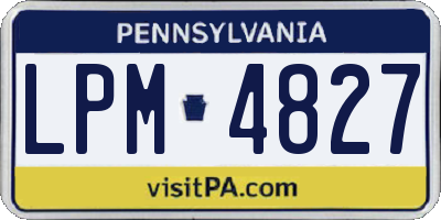 PA license plate LPM4827