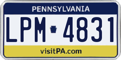 PA license plate LPM4831