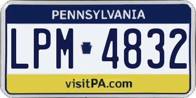 PA license plate LPM4832