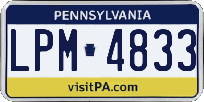 PA license plate LPM4833