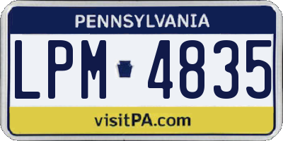 PA license plate LPM4835