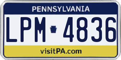 PA license plate LPM4836