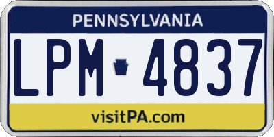 PA license plate LPM4837