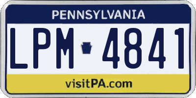 PA license plate LPM4841