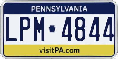 PA license plate LPM4844