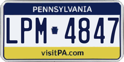 PA license plate LPM4847
